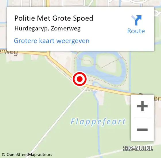 Locatie op kaart van de 112 melding: Politie Met Grote Spoed Naar Hurdegaryp, Zomerweg op 7 november 2021 15:11