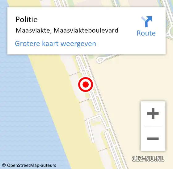Locatie op kaart van de 112 melding: Politie Maasvlakte, Maasvlakteboulevard op 7 november 2021 15:26
