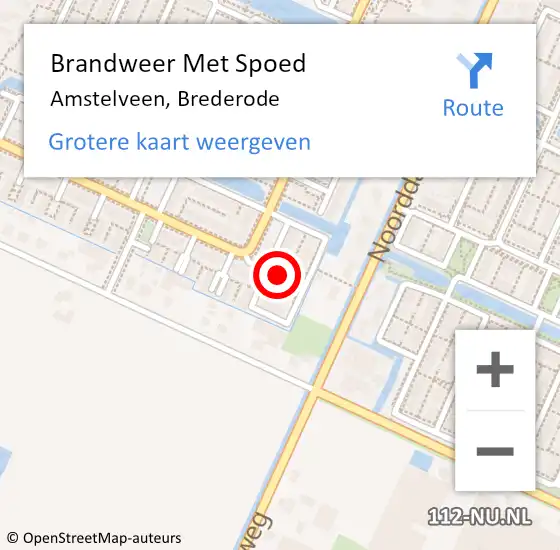 Locatie op kaart van de 112 melding: Brandweer Met Spoed Naar Amstelveen, Brederode op 7 november 2021 15:31