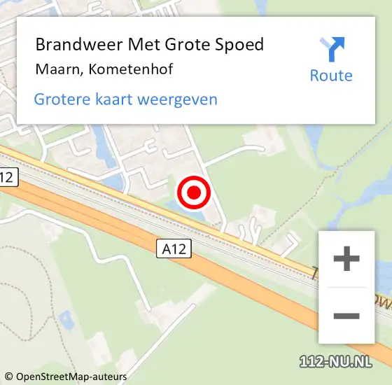 Locatie op kaart van de 112 melding: Brandweer Met Grote Spoed Naar Maarn, Kometenhof op 7 november 2021 15:50