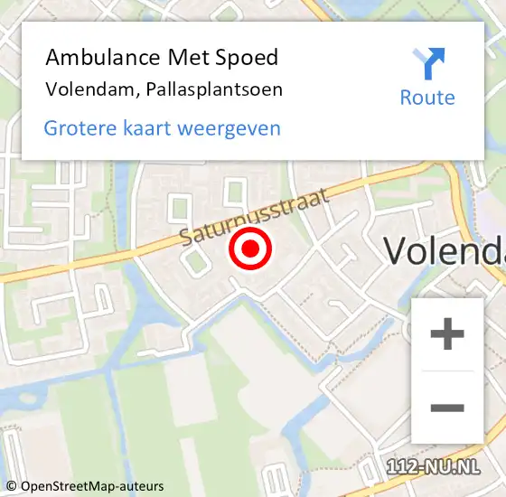 Locatie op kaart van de 112 melding: Ambulance Met Spoed Naar Volendam, Pallasplantsoen op 7 november 2021 15:56