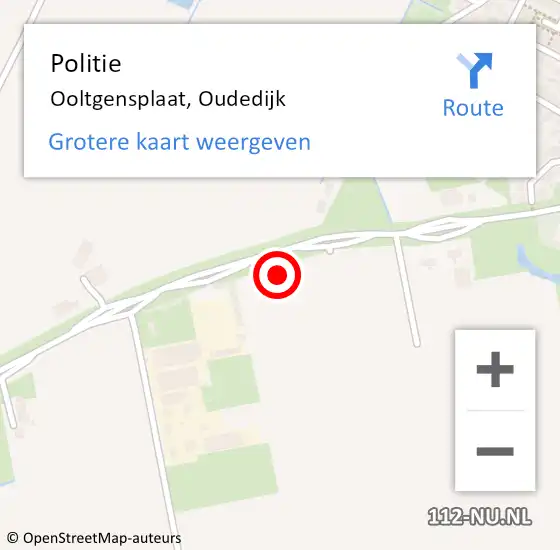 Locatie op kaart van de 112 melding: Politie Ooltgensplaat, Oudedijk op 7 november 2021 15:58