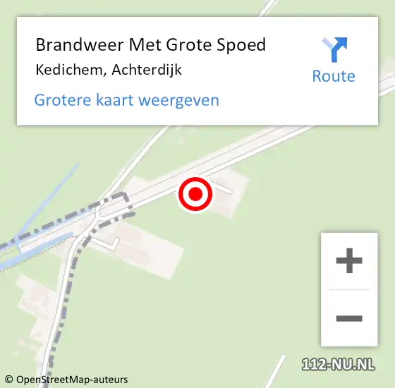 Locatie op kaart van de 112 melding: Brandweer Met Grote Spoed Naar Kedichem, Achterdijk op 7 november 2021 17:03