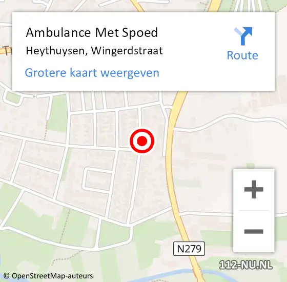 Locatie op kaart van de 112 melding: Ambulance Met Spoed Naar Heythuysen, Wingerdstraat op 7 november 2021 17:08