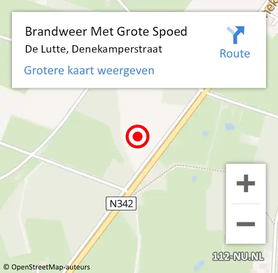 Locatie op kaart van de 112 melding: Brandweer Met Grote Spoed Naar De Lutte, Denekamperstraat op 7 november 2021 17:18