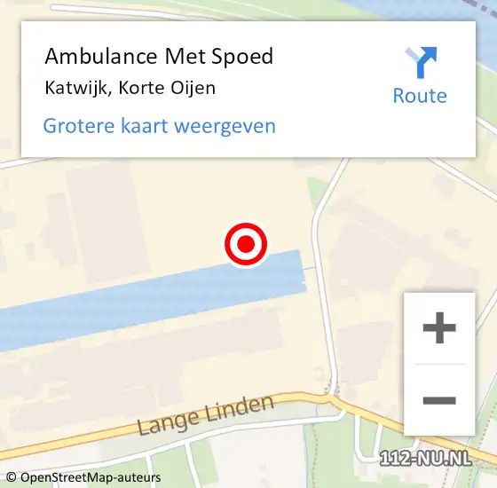 Locatie op kaart van de 112 melding: Ambulance Met Spoed Naar Katwijk, Korte Oijen op 28 juni 2014 14:42