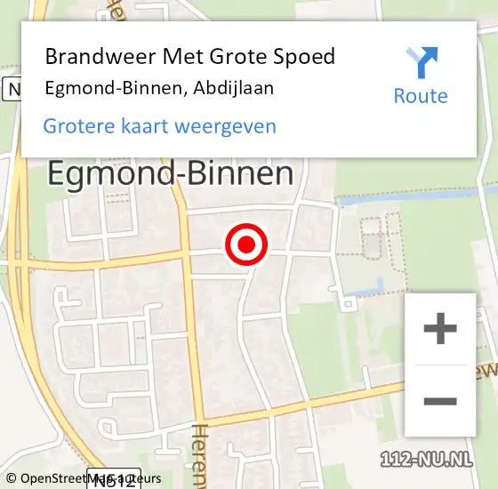 Locatie op kaart van de 112 melding: Brandweer Met Grote Spoed Naar Egmond-Binnen, Abdijlaan op 7 november 2021 17:37