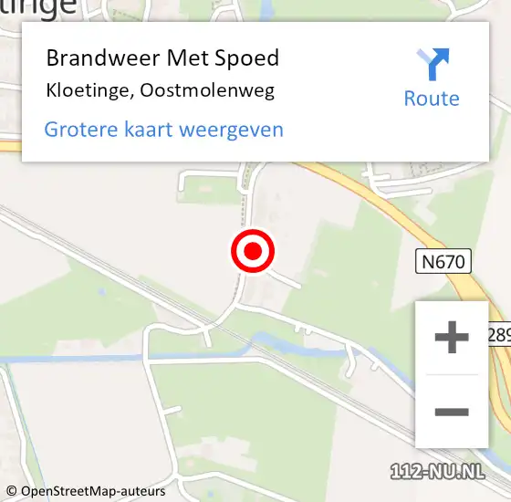 Locatie op kaart van de 112 melding: Brandweer Met Spoed Naar Kloetinge, Oostmolenweg op 7 november 2021 17:46