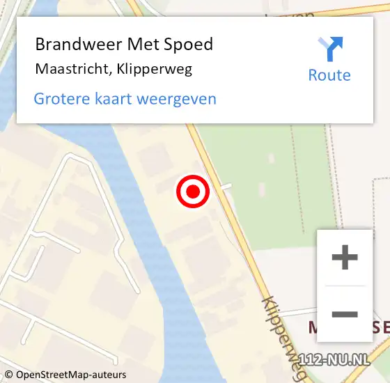 Locatie op kaart van de 112 melding: Brandweer Met Spoed Naar Maastricht, Klipperweg op 7 november 2021 18:09