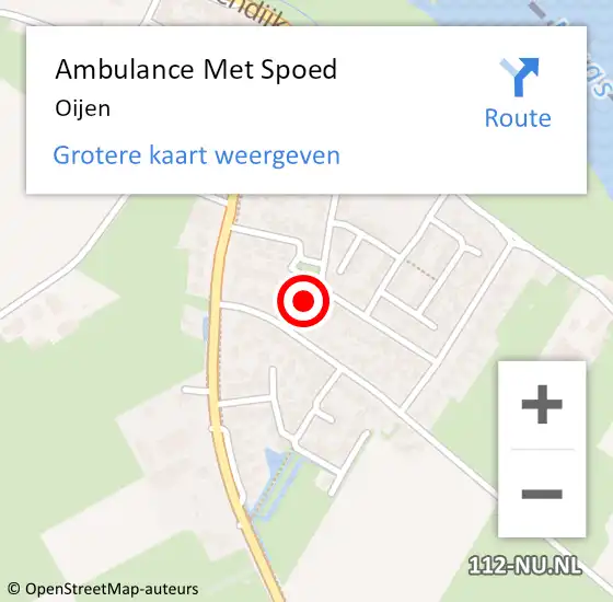 Locatie op kaart van de 112 melding: Ambulance Met Spoed Naar Oijen op 28 juni 2014 14:50