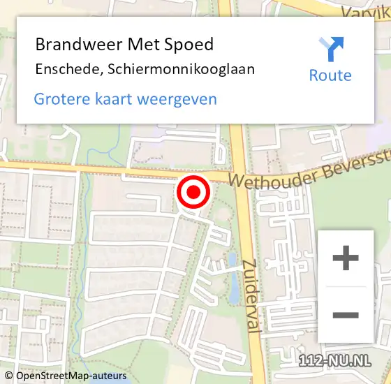 Locatie op kaart van de 112 melding: Brandweer Met Spoed Naar Enschede, Schiermonnikooglaan op 7 november 2021 18:50