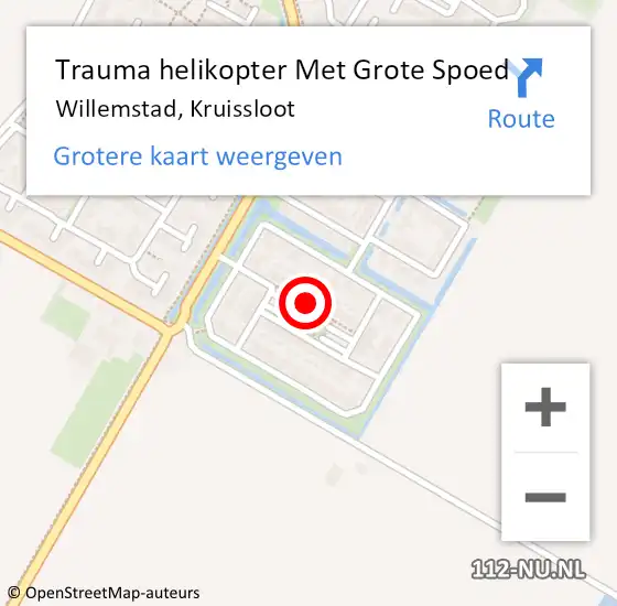 Locatie op kaart van de 112 melding: Trauma helikopter Met Grote Spoed Naar Willemstad, Kruissloot op 7 november 2021 18:50