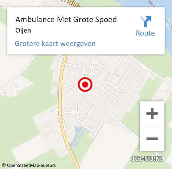 Locatie op kaart van de 112 melding: Ambulance Met Grote Spoed Naar Oijen op 28 juni 2014 14:52