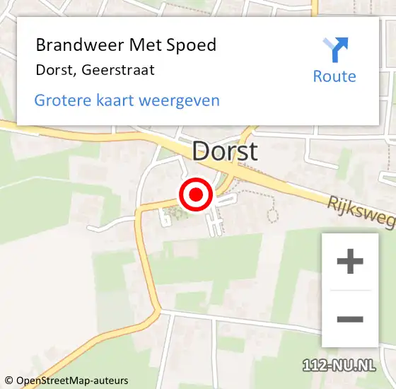 Locatie op kaart van de 112 melding: Brandweer Met Spoed Naar Dorst, Geerstraat op 7 november 2021 19:10