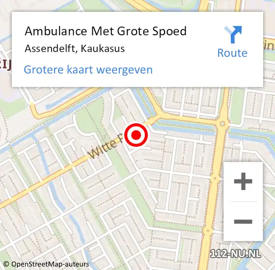 Locatie op kaart van de 112 melding: Ambulance Met Grote Spoed Naar Assendelft, Kaukasus op 7 november 2021 19:46