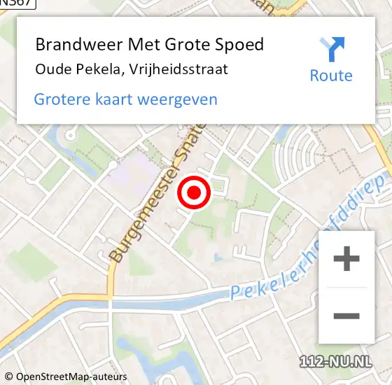 Locatie op kaart van de 112 melding: Brandweer Met Grote Spoed Naar Oude Pekela, Vrijheidsstraat op 7 november 2021 20:19