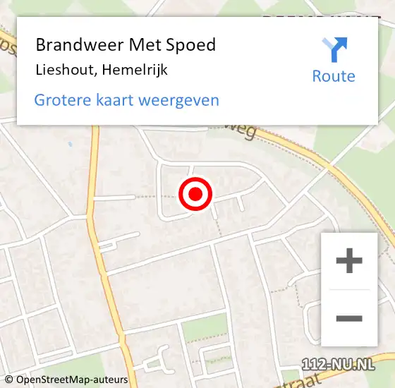 Locatie op kaart van de 112 melding: Brandweer Met Spoed Naar Lieshout, Hemelrijk op 7 november 2021 20:33