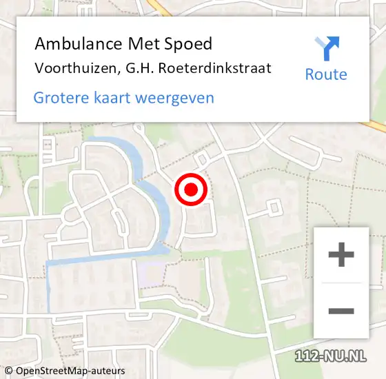 Locatie op kaart van de 112 melding: Ambulance Met Spoed Naar Voorthuizen, G.H. Roeterdinkstraat op 7 november 2021 21:08