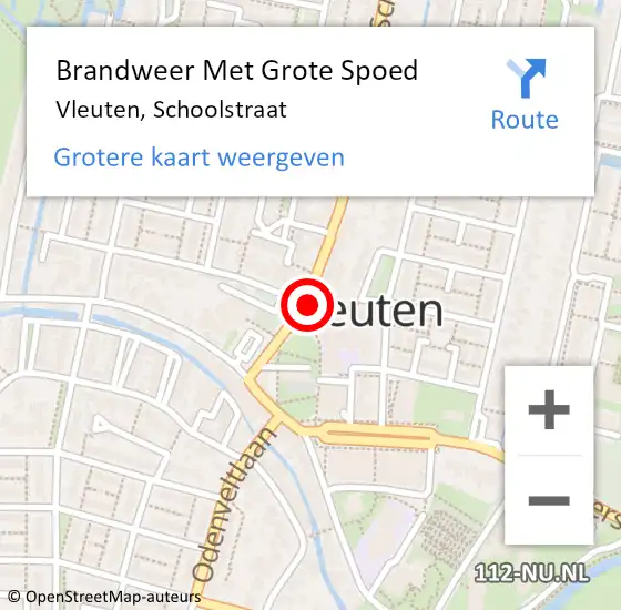 Locatie op kaart van de 112 melding: Brandweer Met Grote Spoed Naar Vleuten, Schoolstraat op 7 november 2021 21:12