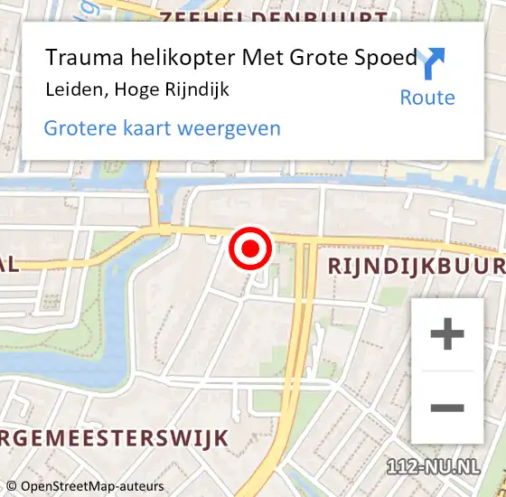 Locatie op kaart van de 112 melding: Trauma helikopter Met Grote Spoed Naar Leiden, Hoge Rijndijk op 7 november 2021 21:18