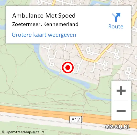 Locatie op kaart van de 112 melding: Ambulance Met Spoed Naar Zoetermeer, Kennemerland op 7 november 2021 22:01