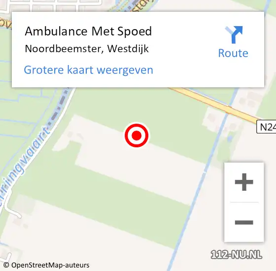 Locatie op kaart van de 112 melding: Ambulance Met Spoed Naar Noordbeemster, Westdijk op 7 november 2021 22:09