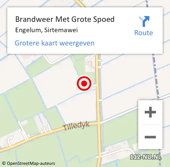 Locatie op kaart van de 112 melding: Brandweer Met Grote Spoed Naar Engelum, Sirtemawei op 7 november 2021 22:47