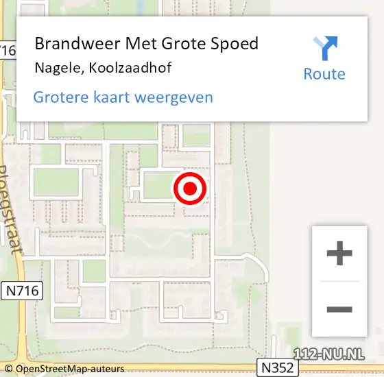 Locatie op kaart van de 112 melding: Brandweer Met Grote Spoed Naar Nagele, Koolzaadhof op 8 november 2021 00:19