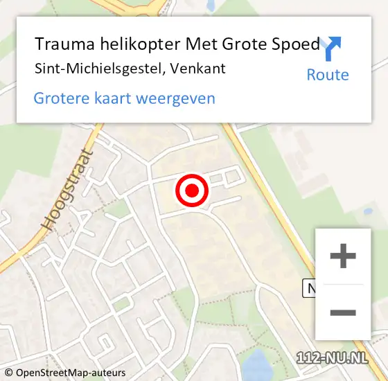 Locatie op kaart van de 112 melding: Trauma helikopter Met Grote Spoed Naar Sint-Michielsgestel, Venkant op 8 november 2021 00:28