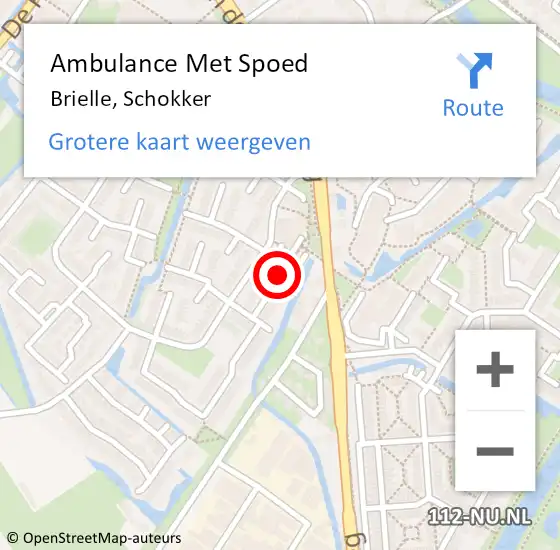 Locatie op kaart van de 112 melding: Ambulance Met Spoed Naar Brielle, Schokker op 8 november 2021 01:00