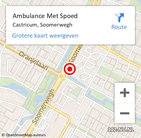 Locatie op kaart van de 112 melding: Ambulance Met Spoed Naar Castricum, Soomerwegh op 8 november 2021 02:46