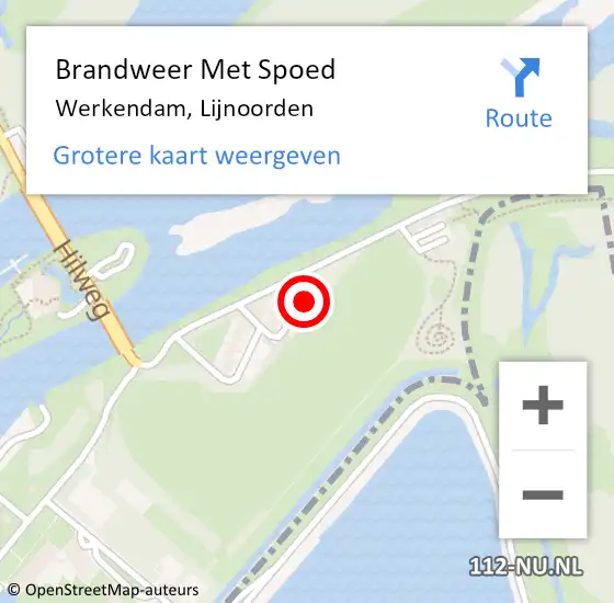 Locatie op kaart van de 112 melding: Brandweer Met Spoed Naar Werkendam, Lijnoorden op 8 november 2021 06:59