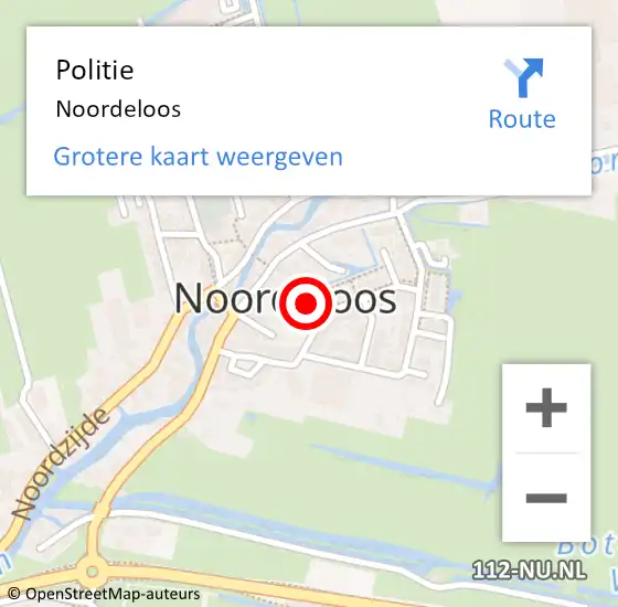 Locatie op kaart van de 112 melding: Politie Noordeloos op 8 november 2021 07:11