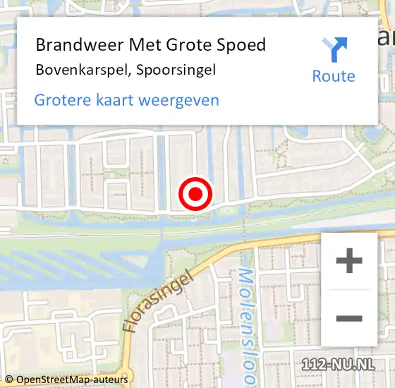 Locatie op kaart van de 112 melding: Brandweer Met Grote Spoed Naar Bovenkarspel, Spoorsingel op 8 november 2021 08:55