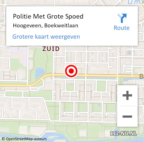 Locatie op kaart van de 112 melding: Politie Met Grote Spoed Naar Hoogeveen, Boekweitlaan op 8 november 2021 09:02
