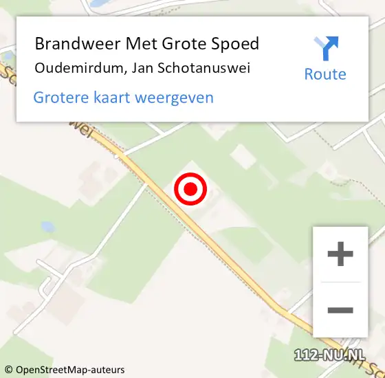 Locatie op kaart van de 112 melding: Brandweer Met Grote Spoed Naar Oudemirdum, Jan Schotanuswei op 6 oktober 2013 16:12