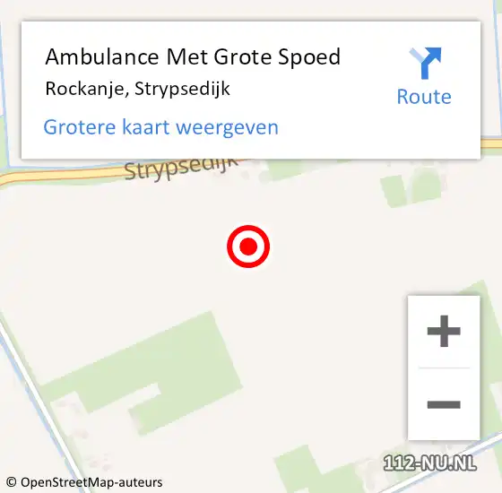 Locatie op kaart van de 112 melding: Ambulance Met Grote Spoed Naar Rockanje, Strypsedijk op 8 november 2021 09:22