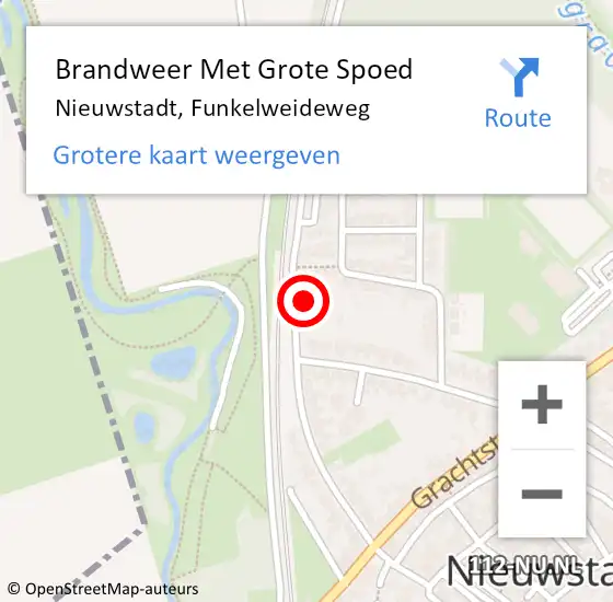 Locatie op kaart van de 112 melding: Brandweer Met Grote Spoed Naar Nieuwstadt, Funkelweideweg op 8 november 2021 09:59