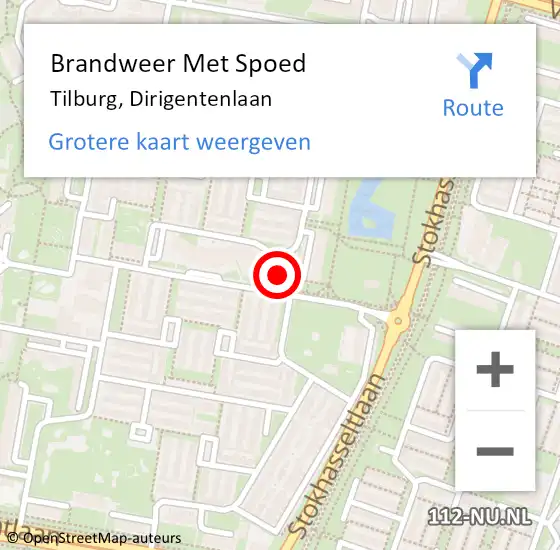 Locatie op kaart van de 112 melding: Brandweer Met Spoed Naar Tilburg, Dirigentenlaan op 8 november 2021 10:11