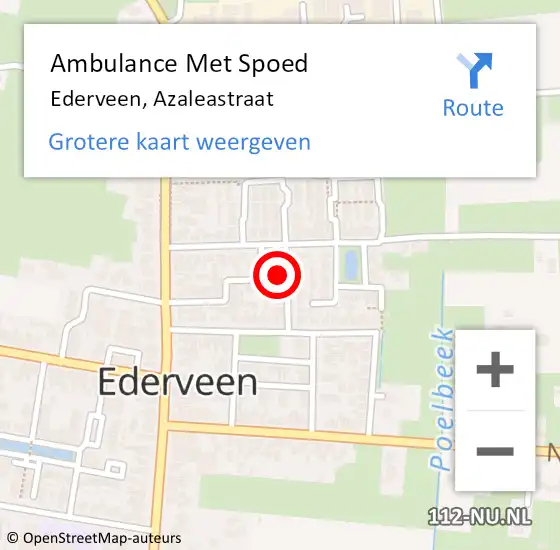 Locatie op kaart van de 112 melding: Ambulance Met Spoed Naar Ederveen, Azaleastraat op 8 november 2021 10:21