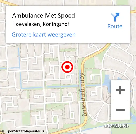 Locatie op kaart van de 112 melding: Ambulance Met Spoed Naar Hoevelaken, Koningshof op 8 november 2021 10:27