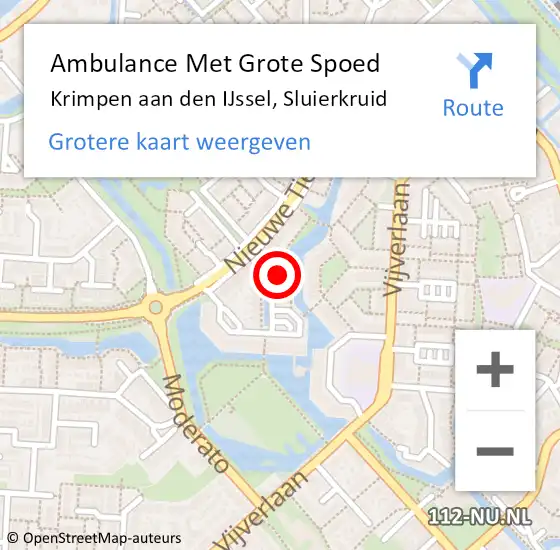 Locatie op kaart van de 112 melding: Ambulance Met Grote Spoed Naar Krimpen aan den IJssel, Sluierkruid op 8 november 2021 11:41