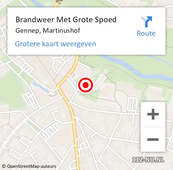 Locatie op kaart van de 112 melding: Brandweer Met Grote Spoed Naar Gennep, Martinushof op 8 november 2021 12:26