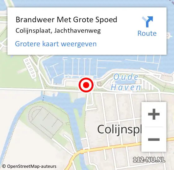 Locatie op kaart van de 112 melding: Brandweer Met Grote Spoed Naar Colijnsplaat, Jachthavenweg op 8 november 2021 13:00