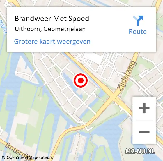 Locatie op kaart van de 112 melding: Brandweer Met Spoed Naar Uithoorn, Geometrielaan op 8 november 2021 13:18