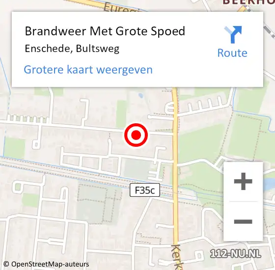 Locatie op kaart van de 112 melding: Brandweer Met Grote Spoed Naar Enschede, Bultsweg op 8 november 2021 13:26