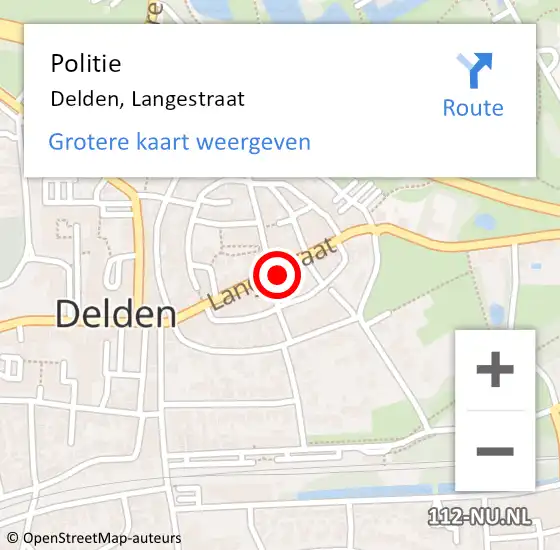 Locatie op kaart van de 112 melding: Politie Delden, Langestraat op 8 november 2021 13:29