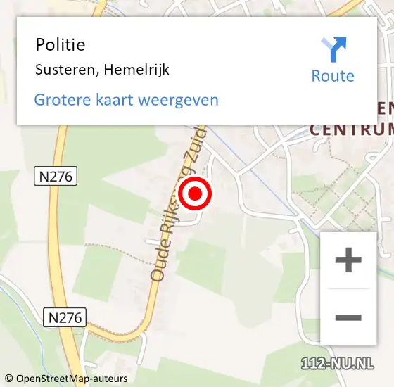 Locatie op kaart van de 112 melding: Politie Susteren, Hemelrijk op 8 november 2021 14:11