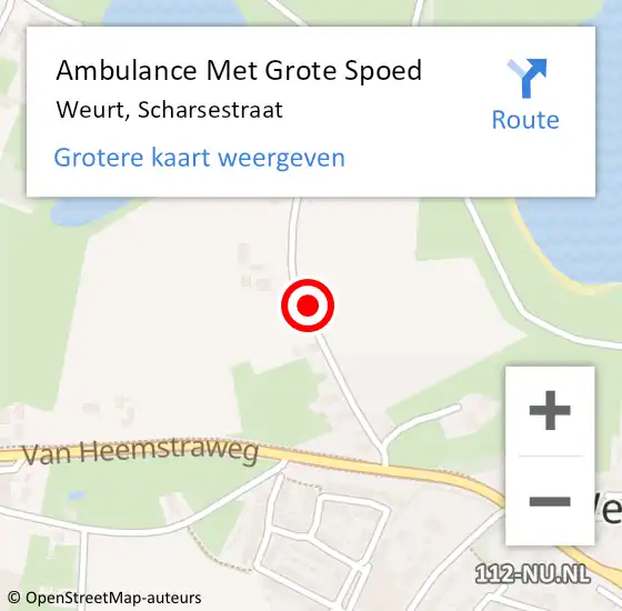 Locatie op kaart van de 112 melding: Ambulance Met Grote Spoed Naar Weurt, Scharsestraat op 8 november 2021 14:47