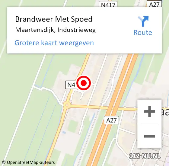 Locatie op kaart van de 112 melding: Brandweer Met Spoed Naar Maartensdijk, Industrieweg op 8 november 2021 14:48